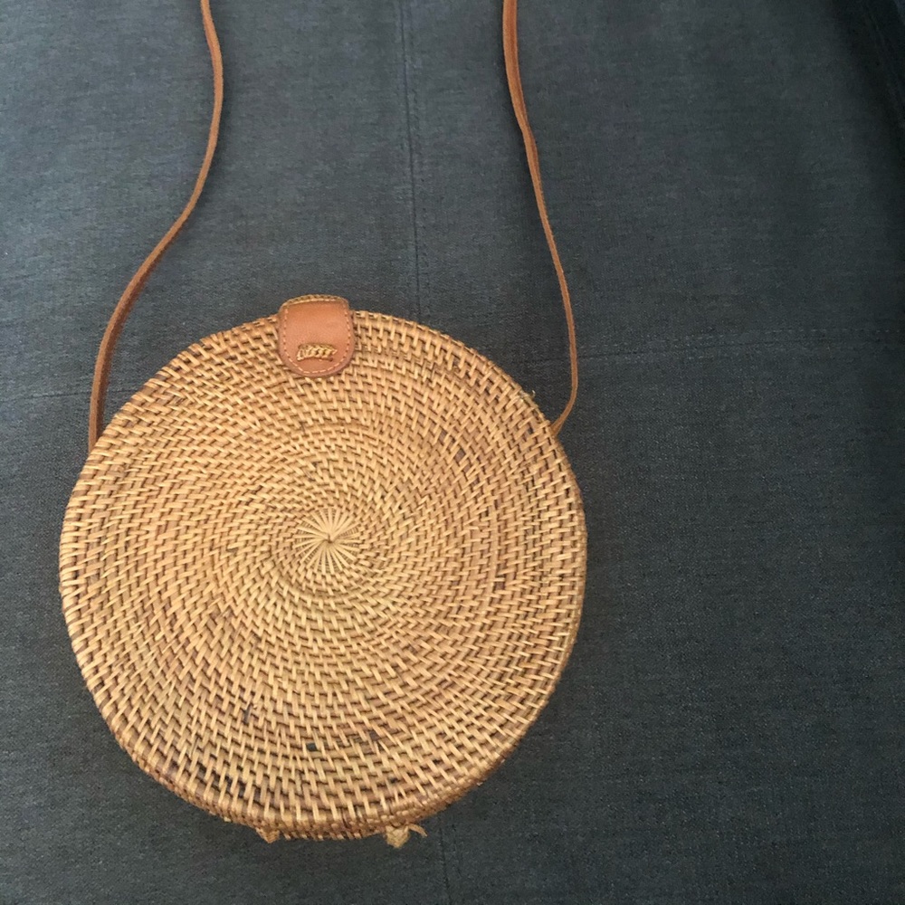 Rattan Round Handbag